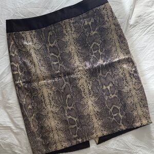 Sequin Snake Print Mini Skirt